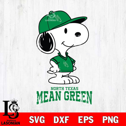 North Texas Mean Green Snoopy Football sport SVG DXF EPS PNG FILE,Snoopy File Cut, NCAA Digital Download,Instant Download,Christmas Silhouette