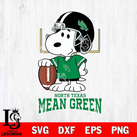 North Texas Mean Green Snoopy Player Football SVG DXF EPS PNG FILE,Snoopy File Cut, NCAA Digital Download,Instant Download,Christmas Silhouette
