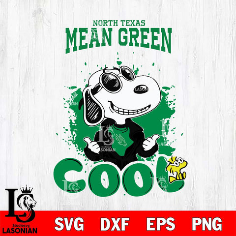 North Texas Mean Green Snoopy Sport 7 Svg Eps Dxf Png File, Digital Download