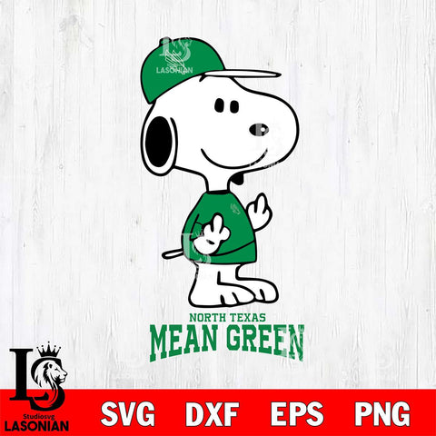 North Texas Mean Green Snoopy Sport 8 Svg Eps Dxf Png File, Digital Download