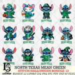North Texas Mean Green Stitch Horror Bundle 12 SVG Svg Eps Dxf Png File, NCAA svg, Digital Download, Instant Download