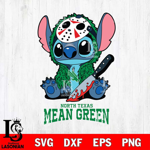 North Texas Mean Green Stitch Jason Voorhees Svg Eps Dxf Png File, NCAA svg, Digital Download, Instant Download