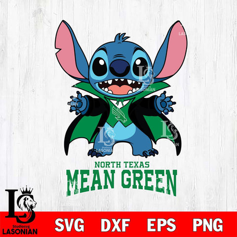 North Texas Mean Green Stitch Vampire halloween Svg Eps Dxf Png File, NCAA svg, Digital Download, Instant Download
