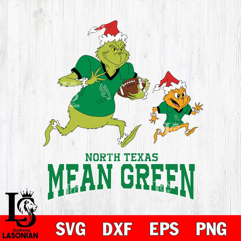 North Texas Mean Green The Grinch & Max Football Cricut,Christmas SVG DXF EPS PNG FILE, NCAA Digital Download,Instant Download, Silhouette