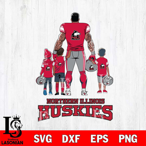 Northern Illinois Huskies 4 Father and son Rugby SVG DXF EPS PNG FILE,NCAA SVG, Father day Digital Download,Instant Download, Silhouette
