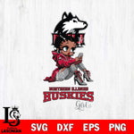 Northern Illinois Huskies Beauty Black Fan Girl Football, Svg Eps Dxf Png File, Digital Download