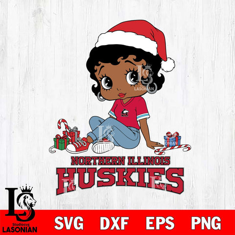 Northern Illinois Huskies Betty Boop Christmas File Cut, NCAA SVG DXF EPS PNG PDF File, Digital Download , Criucut , Silhouette