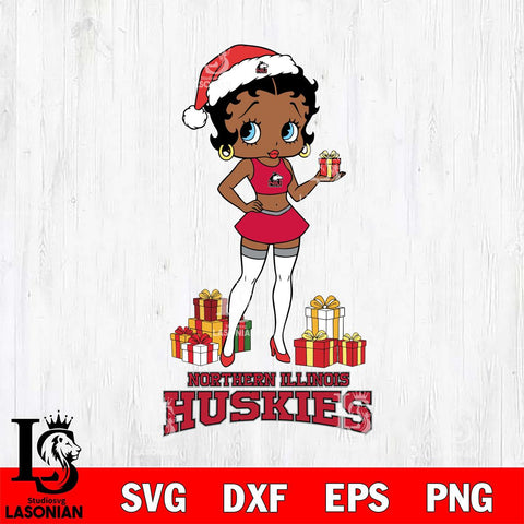 Northern Illinois Huskies Betty Boop Christmas Gift File Cut, NCAA SVG DXF EPS PNG PDF File, Digital Download , Criucut , Silhouette