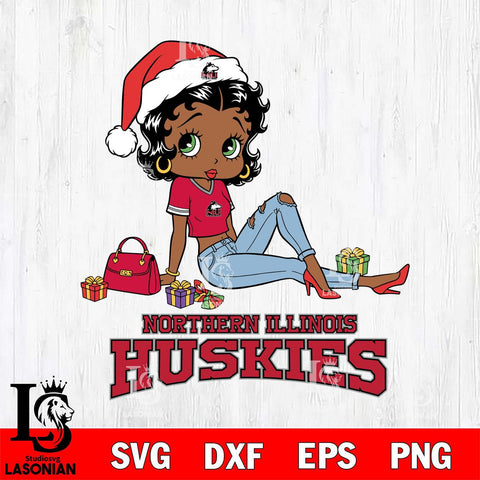 Northern Illinois Huskies Betty Boop Christmas Packing File Cut, NCAA SVG DXF EPS PNG PDF File, Digital Download , Criucut , Silhouette