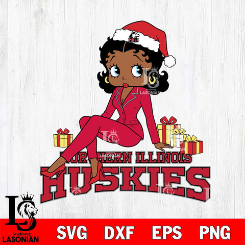 Northern Illinois Huskies Betty Boop Christmas fan File Cut, NCAA SVG DXF EPS PNG PDF File, Digital Download , Criucut , Silhouette