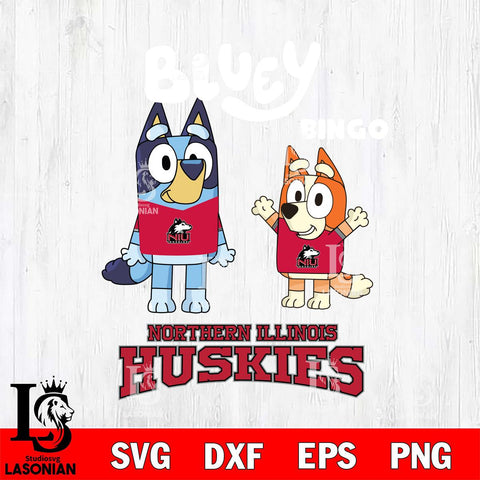 Northern Illinois Huskies Bluey & Bingo 4 Svg Eps Dxf Png File, NCAA svg, Digital Download, Instant Download