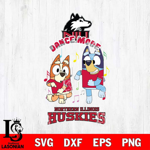 Northern Illinois Huskies Bluey Bingo Dance Mode Svg Eps Dxf Png File, NCAA svg, Digital Download, Instant Download