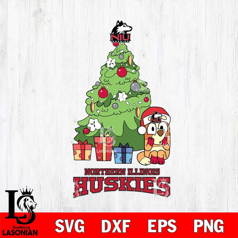 Northern Illinois Huskies Bluey Chilli Christmas Tree Svg Eps Dxf Png File, Digital Download