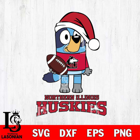 Northern Illinois Huskies Bluey Christmas Svg Eps Dxf Png File, Digital Download