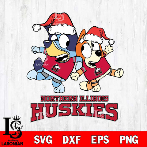 Northern Illinois Huskies Bluey Christmas Holiday Svg Eps Dxf Png File, Digital Download