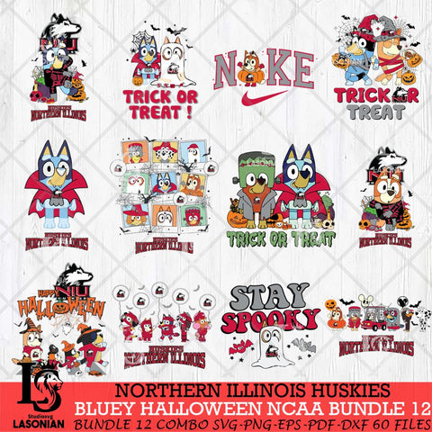 Northern Illinois Huskies Bluey Halloween NCAA 12 SVG Eps Dxf Png File, Bundle NCAA svg, Digital Download, Instant Download