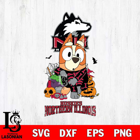 Northern Illinois Huskies Bluey Halloween NCAA Svg Eps Dxf Png File, Digital Download, Instant Download