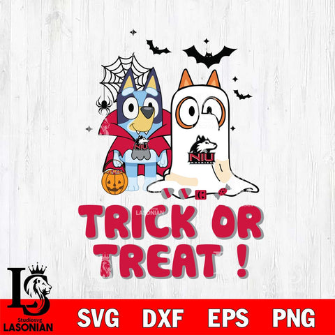Northern Illinois Huskies Bluey Trick or Treat Halloween Svg Eps Dxf Png File, Digital Download, Instant Download