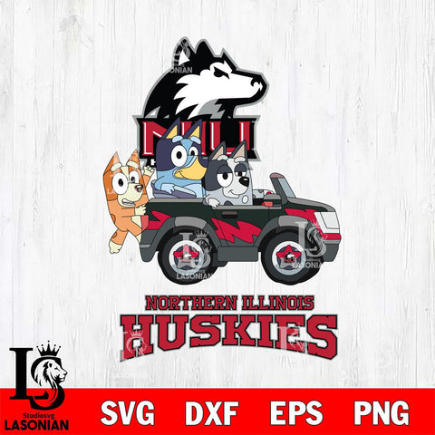 Northern Illinois Huskies Bluey friends car Svg Eps Dxf Png File, NCAA svg, Digital Download, Instant Download