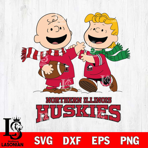 Northern Illinois Huskies Charlie Brown & Linus Football Cricut,Christmas SVG DXF EPS PNG FILE, NCAA Digital Download,Instant Download, Silhouette