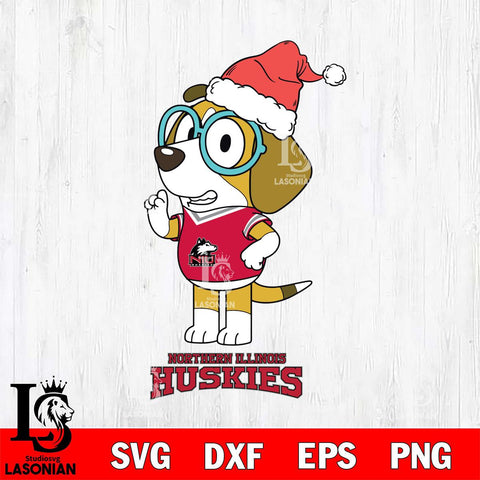 Northern Illinois Huskies Christmas Bluey Honey Sport Cut Files,Bluey Cricut,Christmas Svg , Bluey svg , Digital Download, dxf eps png pdf file
