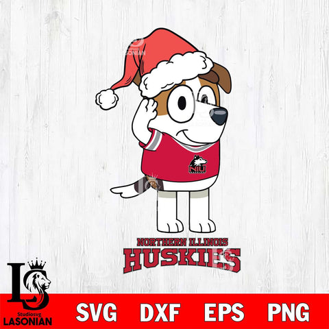 Northern Illinois Huskies Christmas Bluey Jack Sport Cut Files,Bluey Cricut,Christmas Svg , Bluey svg , Digital Download, dxf eps png pdf file