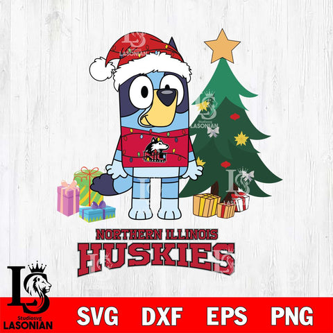 Northern Illinois Huskies Christmas Bluey Tree Sport Cut Files,Bluey Cricut,Christmas Svg , Bluey svg , Digital Download, dxf eps png pdf file