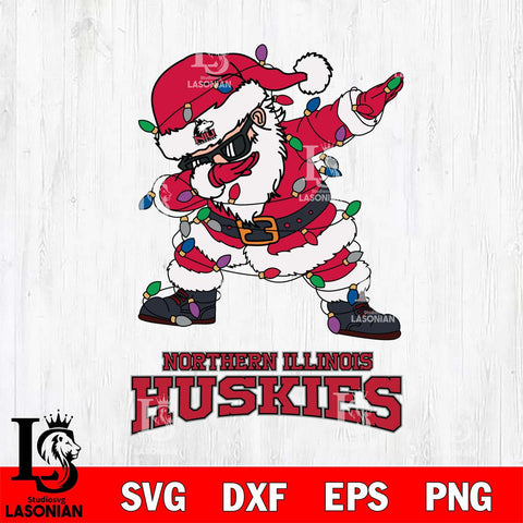 Northern Illinois Huskies Dabbing Santa Claus Ugly Christmas Svg dxf eps png pdf file,NCAA svg,Digital Download,Cricut file
