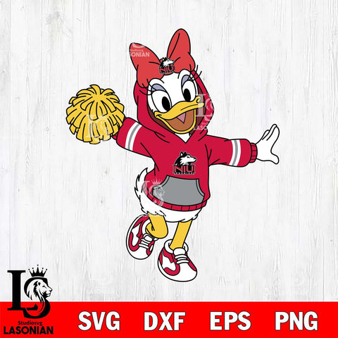 Northern Illinois Huskies Daisy Duck Cheerleader Christmas File Cut, NCAA SVG DXF EPS PNG FILE, Digital Download , Criucut , Silhouette