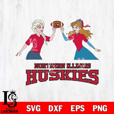 Northern Illinois Huskies Elsa & Anna Football Cricut,Christmas SVG DXF EPS PNG FILE, NCAA Digital Download,Instant Download, Silhouette