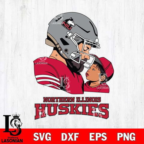 Northern Illinois Huskies Father And Child Rugby SVG DXF EPS PNG FILE,NCAA SVG, Father day Digital Download,Instant Download, Silhouette