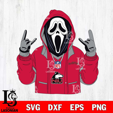 Northern Illinois Huskies Ghostface Scream Football Halloween Svg Eps Dxf Png File, NCAA svg, Digital Download, Instant Download