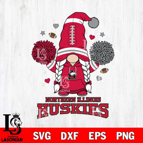 Northern Illinois Huskies Gnome cheerleader File Cut, NCAA SVG, Digital Download , Criucut , Silhouette