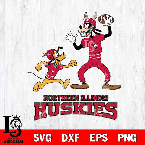 Northern Illinois Huskies Goofy & Pluto Football Cricut,Christmas SVG DXF EPS PNG FILE, NCAA Digital Download,Instant Download, Silhouette