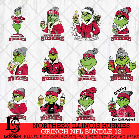Northern Illinois Huskies Grinch NCAA Bundle 12 SVG Eps Dxf Png File, Digital Download, Instant Download