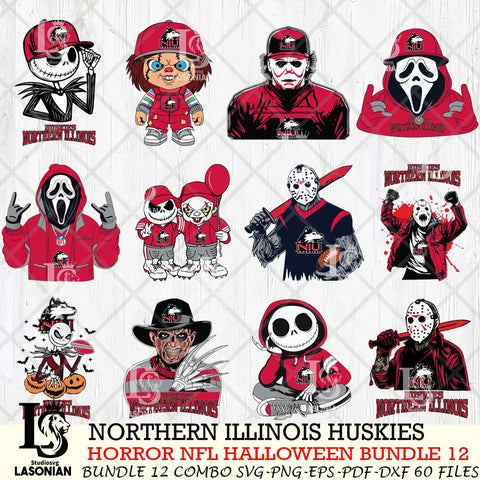 Northern Illinois Huskies Halloween Bundle 12 SVG Svg Eps Dxf Png File, NCAA bundle svg, Digital Download, Instant Download