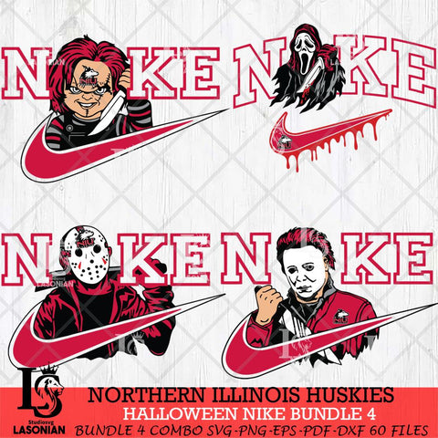 Northern Illinois Huskies Halloween Nike NCAA Bundle 4 Svg Eps Dxf Png File, Digital Download, Instant Download