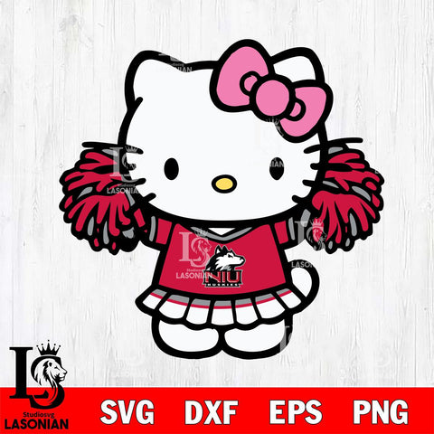 Northern Illinois Huskies Hello Kitty Cheerleader 3 Svg Eps Dxf Png File, Digital Download, Instant Download