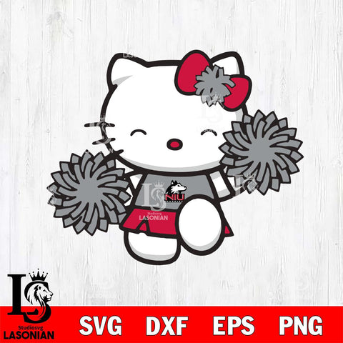 Northern Illinois Huskies Hello Kitty Cheerleader Svg Eps Dxf Png File, Digital Download, Instant Download