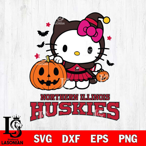 Northern Illinois Huskies Hello Kitty Horror 1 Svg Eps Dxf Png File, Digital Download