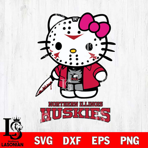 Northern Illinois Huskies Hello Kitty Horror 3 Svg Eps Dxf Png File, Digital Download