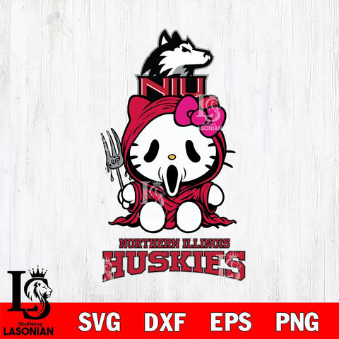 Northern Illinois Huskies Hello Kitty Horror 4 Svg Eps Dxf Png File, Digital Download