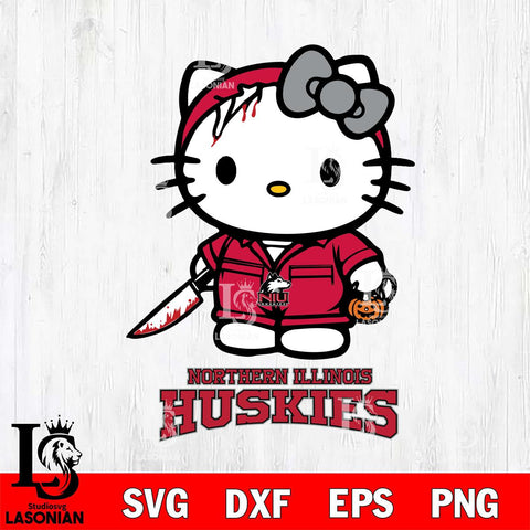 Northern Illinois Huskies Hello Kitty Horror 5 Svg Eps Dxf Png File, Digital Download