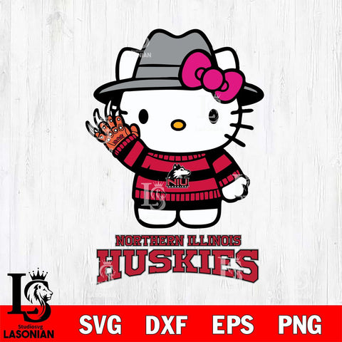 Northern Illinois Huskies Hello Kitty Horror 6 Svg Eps Dxf Png File, Digital Download