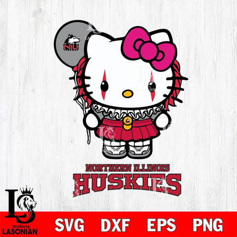 Northern Illinois Huskies Hello Kitty Horror 7 Svg Eps Dxf Png File, Digital Download
