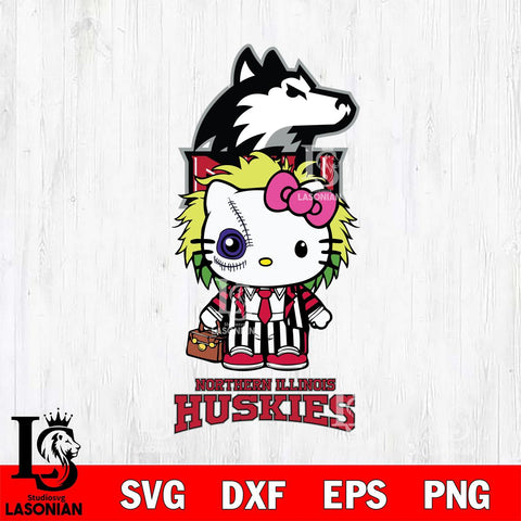 Northern Illinois Huskies Hello Kitty Horror 8 Svg Eps Dxf Png File, Digital Download