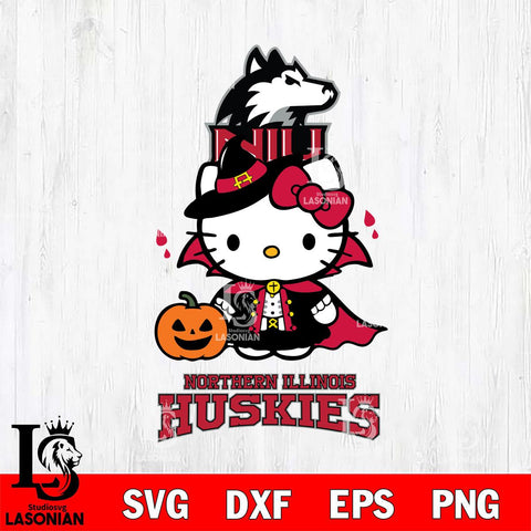 Northern Illinois Huskies Hello Kitty Horror 9 Svg Eps Dxf Png File, Digital Download