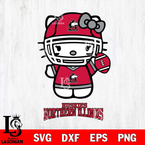 Northern Illinois Huskies Hello Kitty NCAA 1 Svg Eps Dxf Png File, Digital Download, Instant Download