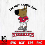Northern Illinois Huskies I'm Just A Chill Guy Football Svg Eps Dxf Png File,NCAA Svg Files,Chill Guy svg ,Digital Download ,Instant Download, Cricut File