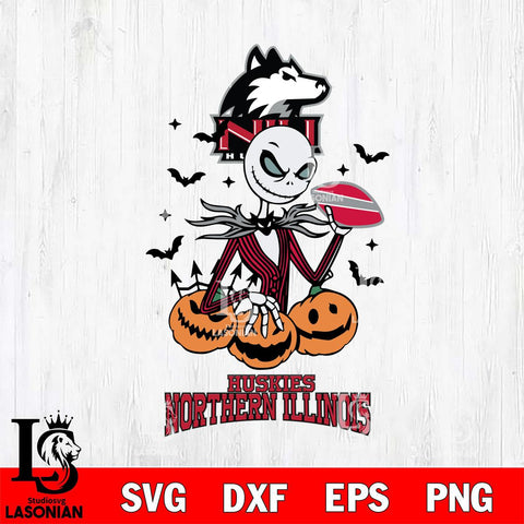 Northern Illinois Huskies Jack Skellington 2 halloween Svg Eps Dxf Png File, NCAA svg, Digital Download, Instant Download